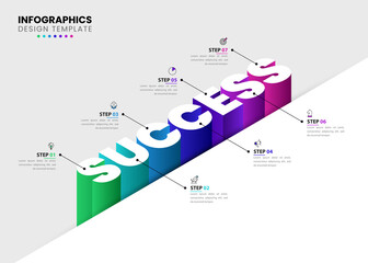Infographic design template. Business concept with 7 steps