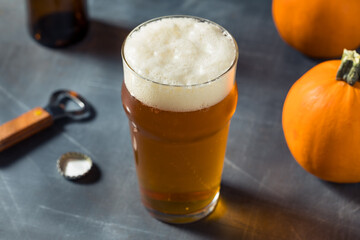Boozy Refreshing Autumn Pumpkin Beer Ale