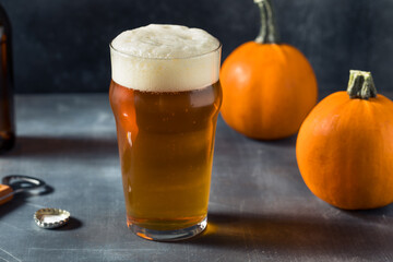 Boozy Refreshing Autumn Pumpkin Beer Ale