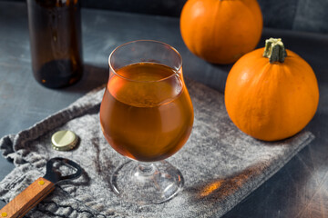 Refreshing Cold Autumn Pumpkin Spice Hard Cider