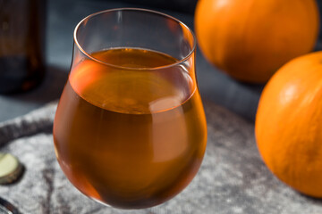 Refreshing Cold Autumn Pumpkin Spice Hard Cider