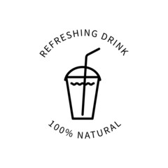Line Icon Refreshing Drink In Simple Style. Vector sign in a simple style isolated on a white background.