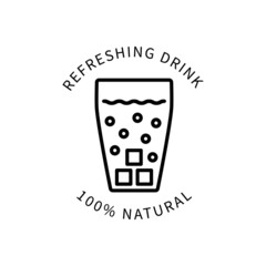 Line Icon Refreshing Drink In Simple Style. Vector sign in a simple style isolated on a white background.
