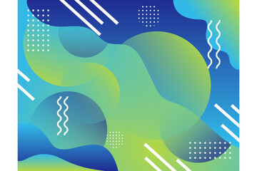 Abstract gradient green, yellow and blue soft colorful background. Modern horizontal layout design for mobile app. dot and line pattern element use white colors. 