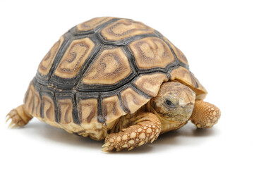 Obraz premium Leopard tortoise (Stigmochelys pardalis) on a white background