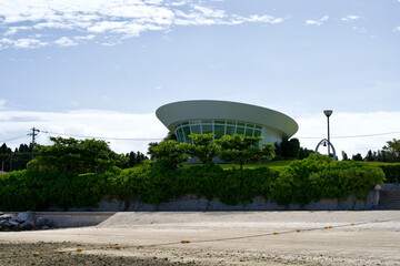 The building near the beach in Okinawa.