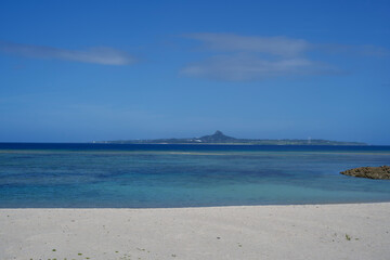 The view of Ie island from National Okinawa Memorial Park.