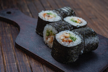 Japanese sushi - fast food. Asian traditional snack