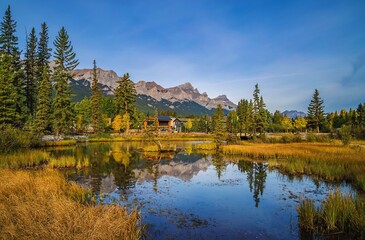 Blue Sky Over A Canmore Park