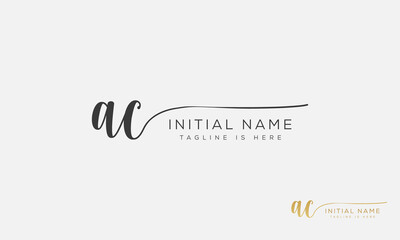 AC CA Signature initial logo template vector