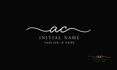 AC CA Signature initial logo template vector