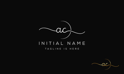 AC CA Signature initial logo template vector