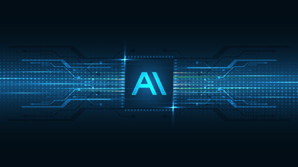 Artificial intelligence, AI Technology background Hi-tech innovation abstract background vector illustration