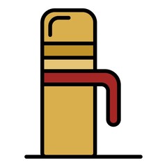 Home thermos icon. Outline home thermos vector icon color flat isolated