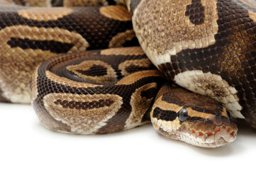Obraz premium Ball python (Python regius) on a white background