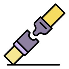Air seat belt icon. Outline air seat belt vector icon color flat isolated