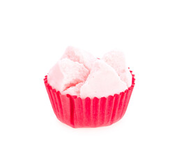 muffin rice flour cake isolated on white.