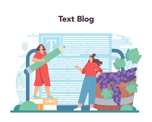 Wine online service or platform. Grape wine in a bottle and glass full