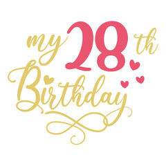 My 28th birthday celebration, 28 years anniversary celebration design