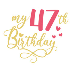My 47th birthday celebration, 47 years anniversary celebration design