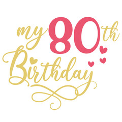 My 80th birthday celebration, 80 years anniversary celebration design
