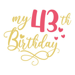 My 43th birthday celebration, 43 years anniversary celebration design