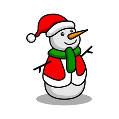 snowman clip art cartoon design. cute snowman illustration design. design for christmas celebration