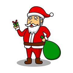 santa claus clipart cartoon design. cute snow santa illustration design. design for christmas celebration