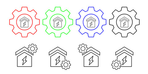 House, energy vector icon in gear set illustration for ui and ux, website or mobile application