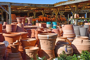 Saint Cyr l Ecole; France - february 28 2021 : Les Fermes de Gally, a garden center