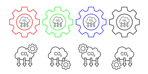 Co2, energy vector icon in gear set illustration for ui and ux, website or mobile application