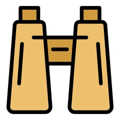 Binoculars icon. Outline binoculars vector icon color flat isolated