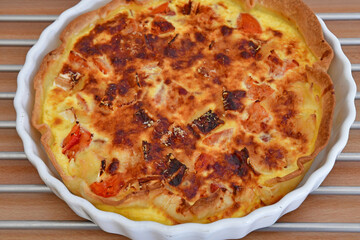 Verneuil sur Seine; France - april 18 2021 : leek tart