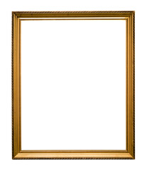 Fototapeta premium vertical golden wooden picture frame cutout