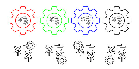 Pinwheel, energy vector icon in gear set illustration for ui and ux, website or mobile application