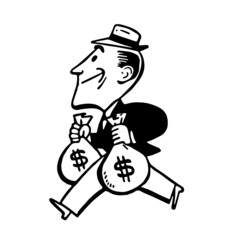 vintage cartoon rich banker character