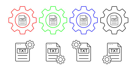 File, document, txt vector icon in gear set illustration for ui and ux, website or mobile application