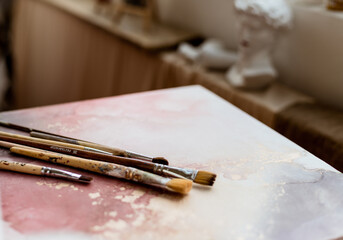 art brushes and painting