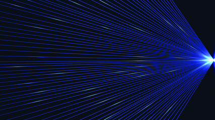 Luxurious abstract blue lines connect at one point to the star. Dark modern background. Suitable as wallpaper background, cover, template. Vector illustration. EPS 10