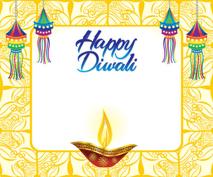 Artistic Creative Diwali Frame Background