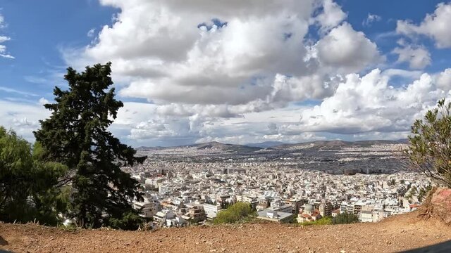 Time lapse video shows a part of Athens city-Greece.