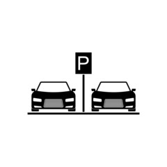 Car parking area icon isolated on white background