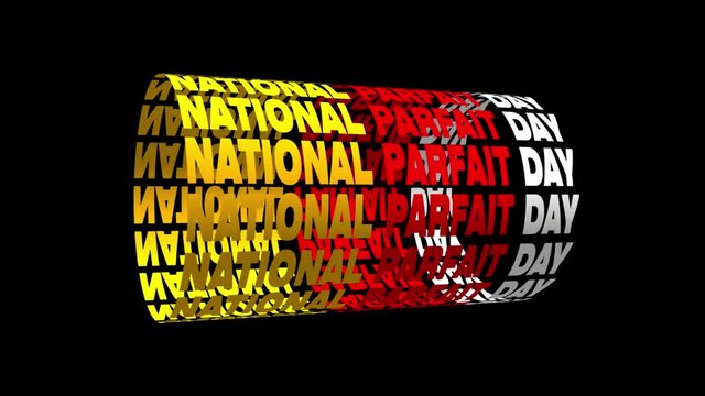 November holidays, National Parfait Day, November Calendar, on workplace Twisted Light Text Effect on white Background, Empty space for text, Copy space right
