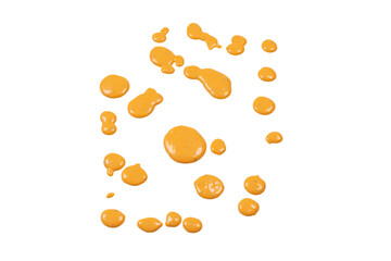 Whipped delicious sauce splashes isolated on a white background.