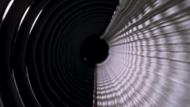 macro view of the rings of a book