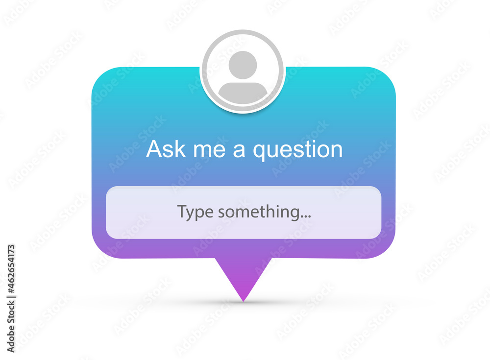 Poster ask me a question user interface design vector