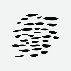 Black grunge brush stroke. Painted ink smear. Ink spot isolated on white background. Vector illustration. Vector illustration