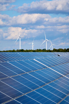 solar panels and turbines