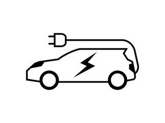 electric car icon, future innovation in automotive industry