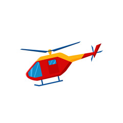 Helicopter. Rescue service. Vector cartoon illustration.